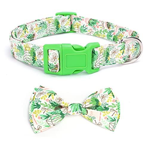 Serijoars Pet Soft &Comfy Bowtie Hundehalsband und Katzenhalsband, Haustiergeschenk für Mädchen und Jungen, männlich, weiblich, kleine, mittel, große Hunde, verstellbare Sicherheitsschnalle (L, Grün) von Serijoars