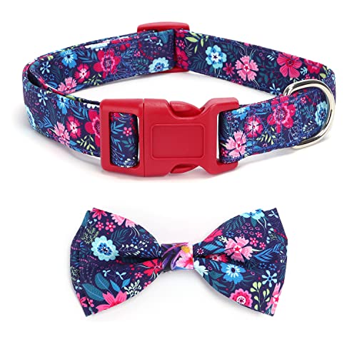 Serijoars Pet Soft &Comfy Bowtie Hundehalsband und Katzenhalsband, Haustiergeschenk für Mädchen und Jungen, männlich, weiblich, kleine, mittel, große Hunde, verstellbare Sicherheitsschnalle (S, Rot) von Serijoars