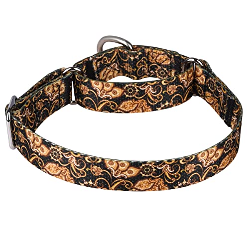 Serijoars Verstellbares Martingale Hundehalsband Strapazierfähiges Nylon Hundehalsband für mittelgroße große Hunde Gehtraining Junge und Mädchen Hunde (XL, Gold) von Serijoars