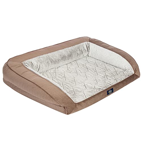 Serta Orthopädisches gestepptes Hundebett für Haustiere, Schokoladenbraun (X-Large) von Serta