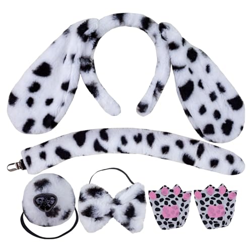 Hundeohren Stirnband, Hund Ohren Stirnband Cartoon Welpen Ohren Tierhaarband, Lustiges Welpenohren Stirnband, Falsche Nase Für Halloween, Hundeparty, Cosplay von Setauoo