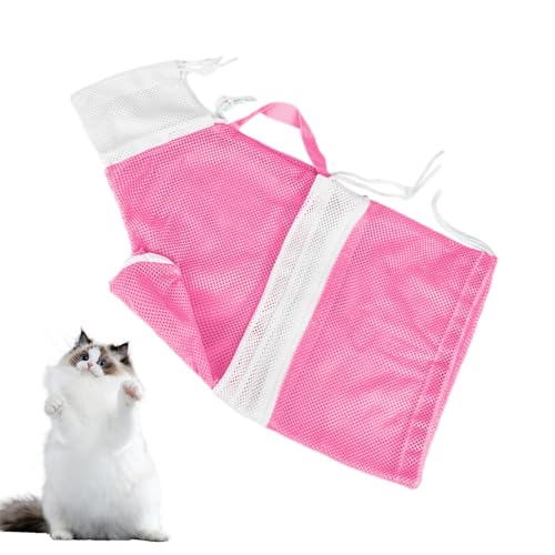 Katzenbadsack, Katzenbadetasche, Mesh Katzenduschbeutel, Verstellbare Katze Pflegebeutel, Katze Dusche Netz Zum Baden, Nagel Trimmen, Haustier Untersuchung von Setauoo