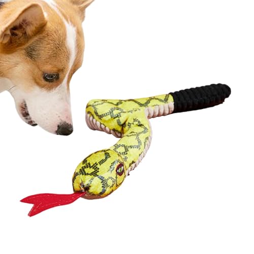 Setauoo Hundespielzeug Schlange, schönes Plüschschlangen-Design, quietschendes Hundespielzeug für aggressive Kauer, bissfest klingendes Papier, Kauspielzeug für große und kleine Hunde von Setauoo