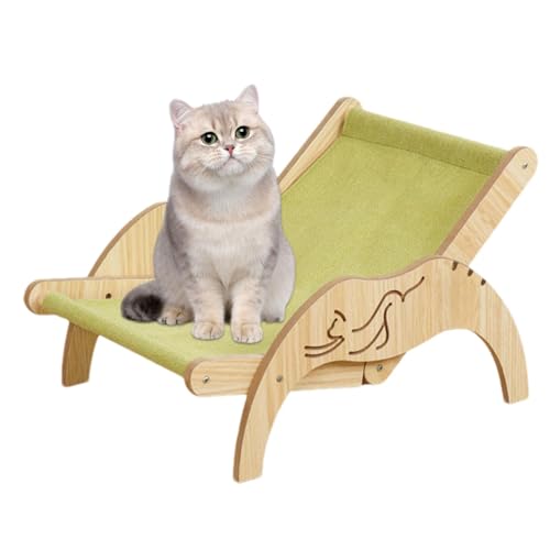 Setauoo Katzen-Sisal-Loungestuhl, Katzen-Strandkorb-Hängematte – Sisalmatte, Katzen-Strandkorb, verstellbar in 3 Höhen, geeignet für kleine bis große Katzen, alle Jahreszeiten von Setauoo