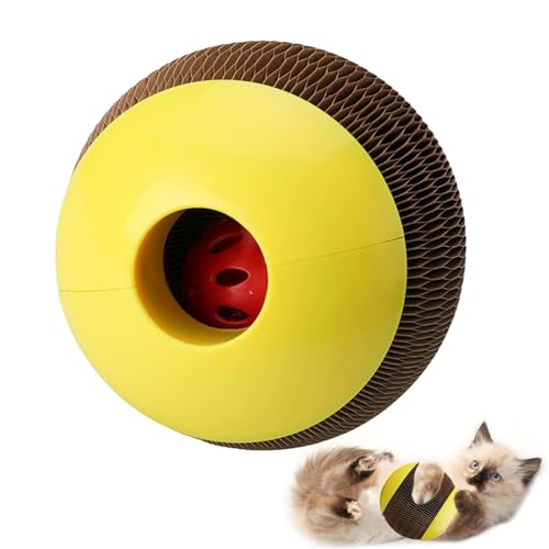 Setauoo Katzenminze-Ball, Wabenform, Kratzball, Spielzeug mit integrierter Glocke, kratzfestes Spielzeug für Katzen, Kätzchen, Hunde, Haustiere, reduziert Fettleibigkeit und Einsamkeit von Setauoo