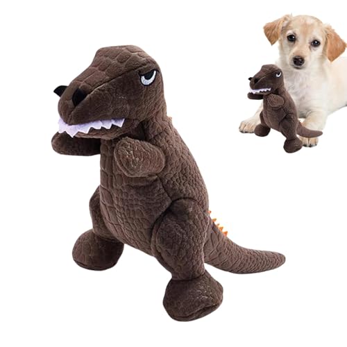 Setauoo Quietschendes Dinosaurier-Hundespielzeug, stehender Dinosaurier-Hunde-Kauspielzeug mit Quietscher – attraktives Haustierzubehör, Zahnreinigung, bissfestes Spielzeug für kleine und mittelgroße von Setauoo