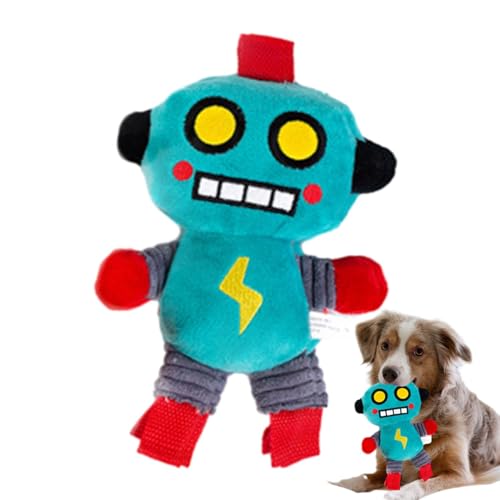 Setauoo Quietschendes Hundespielzeug, Plüsch-Roboter-Kauspielzeug, lustiges Hundespielzeug, bunt, niedlich, interaktives Hundespielzeug, Plüsch-Hundespielzeug für Katzen, Haustiere, kleine, von Setauoo