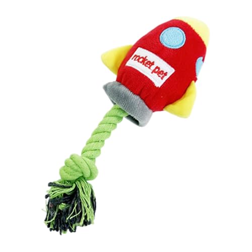 Setauoo Seilspielzeug für Hunde – Pet Tug Chewy Toy Rocket – Interaktives Welpenseil Quietschendes Kauseil Zerrspielzeug für Hunde von Setauoo