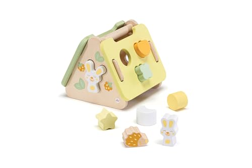 Sevi Bunny gemeinsames Spiel Holzspielzeug für Kinder von einem Jahr Geschenke für Kinder in den ersten Monaten | 19x16,5x19cm | Infant Toys | Modell 83112 von Sevi