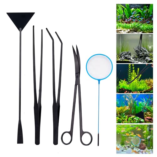 Aquarium zubehoer,Aquarium Schere,aquascaping Set,aquascaping Aquarium pinzette,schwarz von Sewokon