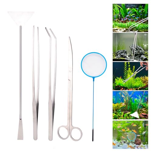 Aquarium zubehoer,Aquarium Schere,aquascaping Set,aquascaping Aquarium pinzette,Silber von Sewokon