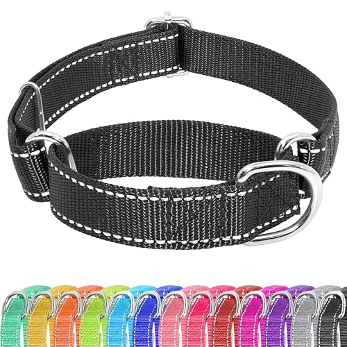 Seyezo Martingale Hundehalsband, Martingale-Halsband ohne Schnalle, verstellbares Haustier-Trainingshalsband für kleine, mittelgroße und große Hunde, reflektierendes strapazierfähiges Nylon, kein von Seyezo