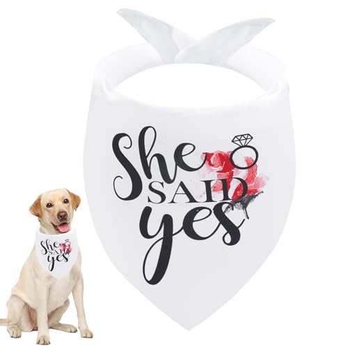 Seyezo Verlobungsgeschenke, Hundehalstücher mit Aufschrift "My Humans are Getting Married", Hochzeits-Hundehalstuch, Haustier-Schal, Verlobungsfeier, Foto-Dekorationen, Haustierzubehör für von Seyezo