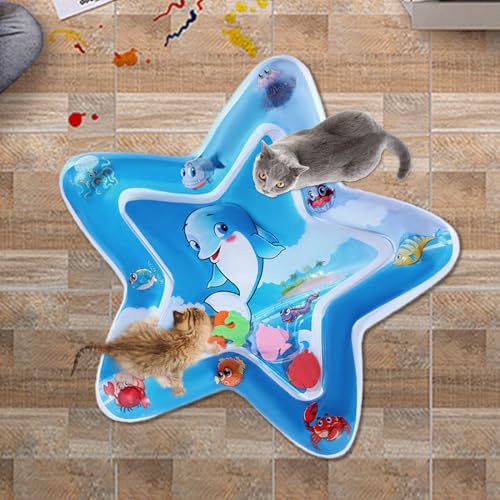 Katze Wasserspielmatte, sensorische Wasserspielmatte für Katzen, Wasserbodenmatte für Haustiere, Haustier Wasser sensorische Matte für Hunde, aufblasbarer Spielbereich, interaktives Spielzeug für von Seyrnicay