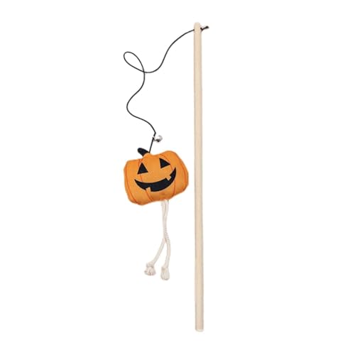 Seyrnicay Halloween Cat Teaser Spielzeug, Leichter Halloween Katze Zauberstab Spielzeug String Katzenspielzeug, Interaktives Katzenspielzeug Katzenspielzeug Stick mit Glocke für Zuhause Tiergeschäfte von Seyrnicay