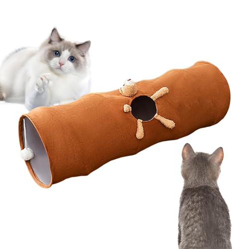 Seyrnicay Pet Tube Toys, Cat Play Tube mit Spielball und Guckloch, Katzenhöhle, Faltbarer Haustiertunnel, Versteckspielzeug für Katzen, Kaninchen, Welpe von Seyrnicay