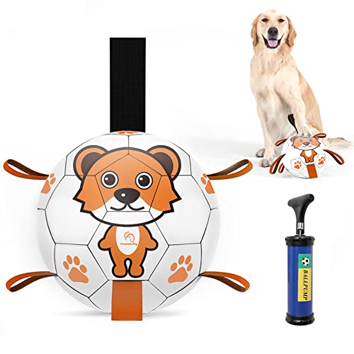 Sfasfnsd Hundespielzeug, Interaktiver Hundefußball, Abriebfestes Fußball-Hundespielzeug, Interaktives Hundespielzeug für drinnen und draußen, Geschenk-Hundespielzeug, wasserspielzeug Hund von Sfasfnsd