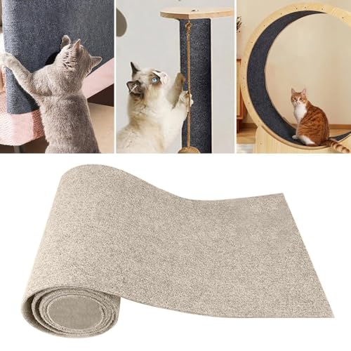 Sfit Kratzmatte Katze Wand Selbstklebend Kratzschutz Sofa Katze Kratzteppich Ecke DIY Climbing Cat Scratcher Mat AntiKratz Tape Kratzpads Katzenkratzmatte(Beige,L: 40 * 200CM) von Sfit