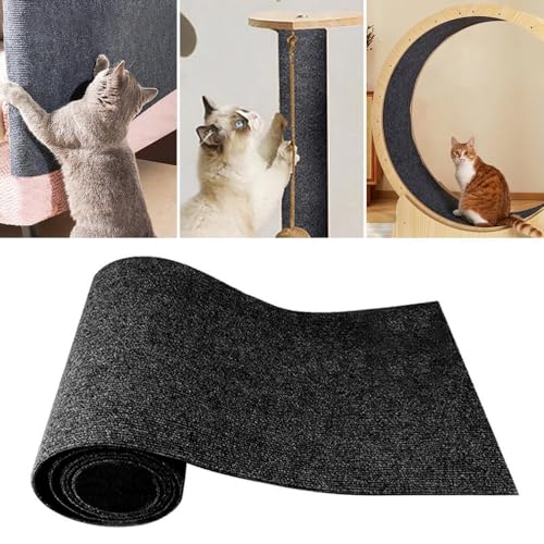 Sfit Kratzmatte Katze Wand Selbstklebend Kratzschutz Sofa Katze Kratzteppich Ecke DIY Climbing Cat Scratcher Mat AntiKratz Tape Kratzpads Katzenkratzmatte(Schwarz,M: 30 * 100CM) von Sfit