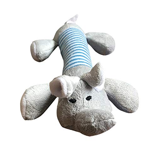 Sfit Plüsch Hundespielzeug Quietschend Kauspielzeug Welpen Kuscheltier Kauspielzeug Quietschspielzeug für Kleine Mittel Hunde(Elefant,22-25cm) von Sfit