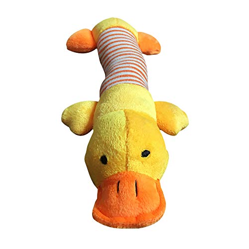 Sfit Plüsch Hundespielzeug Quietschend Kauspielzeug Welpen Kuscheltier Kauspielzeug Quietschspielzeug für Kleine Mittel Hunde(Vier Füße Ente,22-25cm) von Sfit