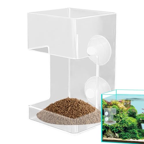 Sghtil Aquariumfischfutter, Fischrückschlauch - Aquariumrohr -Feeder -Saugnapfbecher -Spender - Clear Tably Feeding Supplies, Lebensmittelhalter, Verhinderung der Lebensmittelstreuung von Sghtil