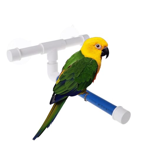 Sghtil Duschbarsch, Haustier -Papageibad Barsch - Saugbecher Vogelspielzeugständer Dusche Barsch,Standing Rack -Käfigzubehör, Wandmontage Haustier für Sitticheet Cockatiel Conure von Sghtil