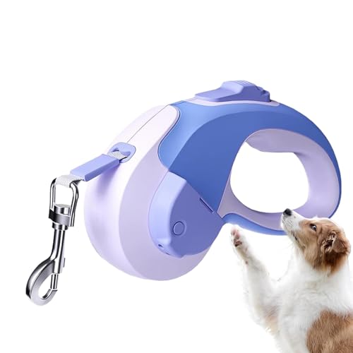 Sghtil Einziehbares Hundeseil, ausziehbares Hundeseil - Hundeleinen mit Licht - Reflektierendes, ergonomisches 1-Hand-Bremse, starkes Nylon-Hundeband für Spaziergänge, Spielen von Sghtil