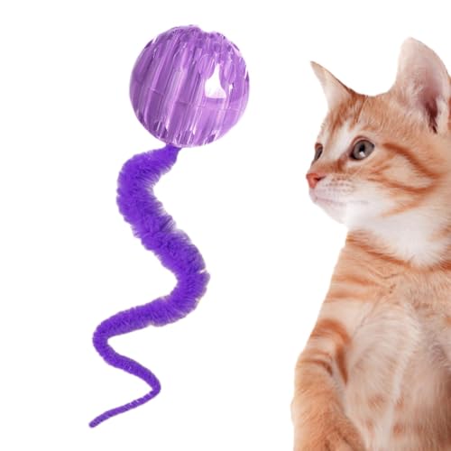 Sghtil Hüpfball mit Schwanz für Katzen,Hüpfball für Katzen,Interaktives Wurm-Hüpfball-Katzenspielzeug | Magic Worm Bouncy Balls Cats Teaser Toys helfen, Ihr Haustier zu entspannen und zu trösten von Sghtil