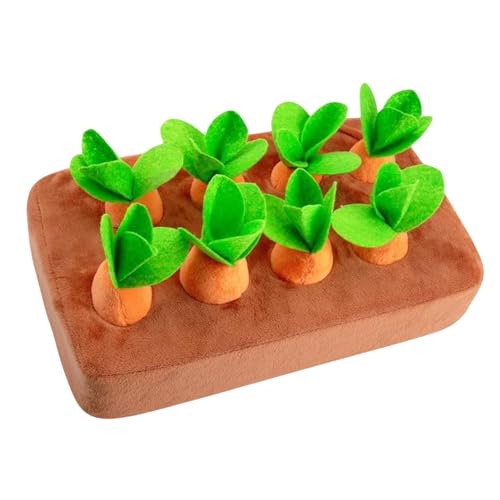 Sghtil Interaktives Hunde-Karotten-Plüschspielzeug,Hunde-Karotten-Plüschspielzeug | Weiche interaktive Schnüffelmatte für Haustiere,Süßes Karotten-Ernte-Spielzeug, gefüllte von Sghtil