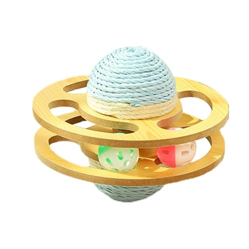 Sghtil Katzenkratzer -Spielzeugball, Sisal Cat Kratzball, Planet Kitten Interactive Toy, Unterhaltungsspiele, Kätzchen Rotatable Ball für mentale körperliche Bewegung von Sghtil