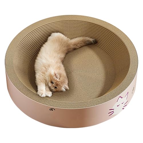 Sghtil Kratzmatte für Katzen, Kratzmatte für Katzen, horizontal, vielseitig verwendbar, rund, Kratzmatte aus geriffeltem Karton für Katzen, für Haustiere, von Sghtil