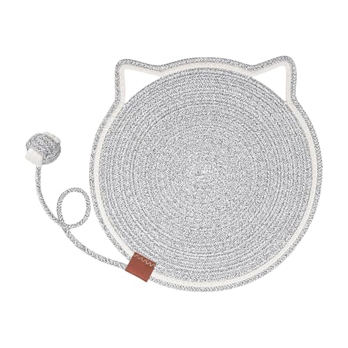 Sghtil Kratzmatte für Katzen, Kratzmatte für Katzen im Innenbereich – horizontale Kratzmatte, rund, mit Spielzeug | Katzenbett zum Krallenquietschen, Möbelschutz für Wand, Sghtil Kratzmatte für Katzen, Kratzmatte für Katzen im Innenbereich – horizontale Kratzmatte, rund, mit Spielzeug | Katzenbett zum Krallenquietschen, Möbelschutz für Wand, von Sghtil