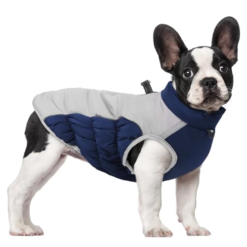 Sghtil Schneemantel für Hunde, Winterjacke, warme Hundejacke – Wintermantel für Hunde mit reflektierenden Streifen, wasserdichte Schneejacke für mittelgroße und mittelgroße Hunde von Sghtil