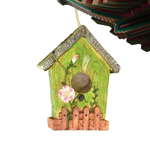 Sghtil Vogelhäuschen für den Außenbereich, Vogelhäuschen für den Außenbereich, hängendes Vogelhaus aus Harz, handgeschnitzt | Gartendekoration für den Außenbereich, elegante Ornamente Sghtil Vogelhäuschen für den Außenbereich, Vogelhäuschen für den Außenbereich, hängendes Vogelhaus aus Harz, handgeschnitzt | Gartendekoration für den Außenbereich, elegante Ornamente von Sghtil