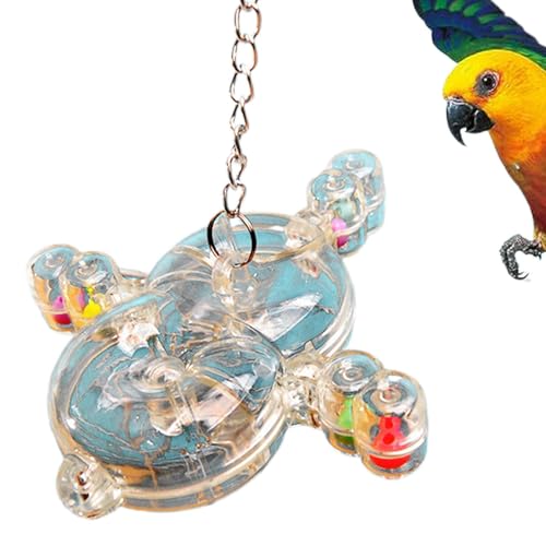 Sghtil Vogelspielzeug-Rad, Vogelspielzeug-Spinner | Sittich-Spielzeug, transparentes Rad, Vogelspielzeug - Interaktiv mit Mehreren Futterlöchern, rotierendes Haustiervogelspielzeug, zur Unterhaltung von Sghtil