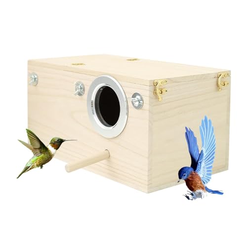 Sittich Nistkasten Vogelhaus Hölzerne Vogel Nistkasten Wellensittich Holz Zuchtbox Brutkasten für Papageien mit Stehstange Verwendet Für Kleine Vögel Wie Finken Wellensittiche Kanarienvögel Usw von Sghtil