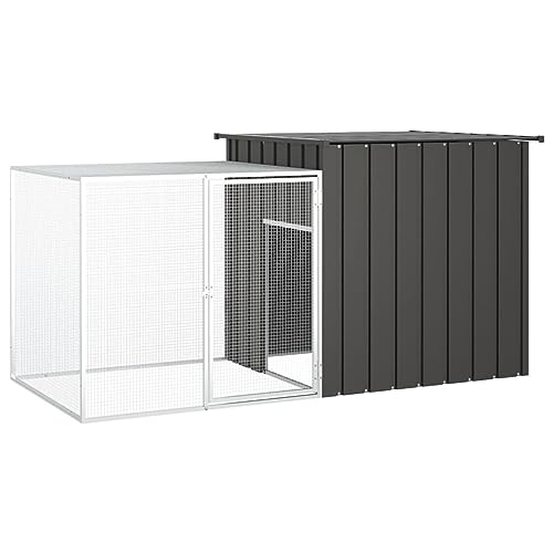 ShGaxin Kaninchenkäfig Anthrazit 200x91x100 cm Verzinkter Stahl, Hamsterkäfig, Hasenkäfig, Kaninchenstall, Meerschweinchen Gehege, Meerschweinchen Käfig, Laufstall - 3155527 von ShGaxin