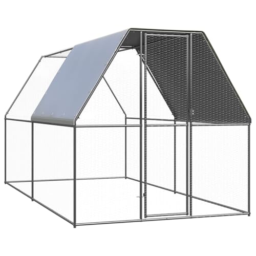 ShGaxin Outdoor-Hühnerkäfig, Hühnerstall, Hühnerhaus, Kaninchenstall, Hühnerauslauf, Wachtel Zubehör, Wachtelstall, 2x4x2 m Verzinkter Stahl von ShGaxin