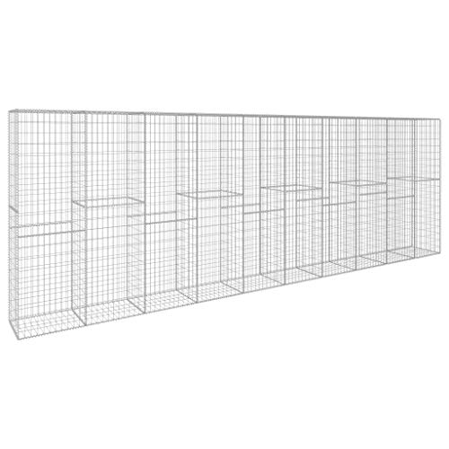 ShGaxin Gabionenwand mit Abdeckung, Pflanzkübel, Kräuterbeet, Hochbeete-kit, Pflanztrog, Vertikalbeet, Pflanzgefäße, Pflanzencontainer, Verzinkter Stahl 600 x 50 x 200 cm von ShGaxin