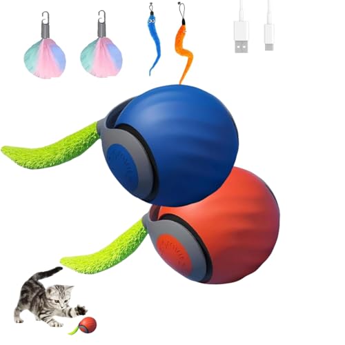 Shabeli Speedy Tail 2.0 Katzenspielzeug, 2025 Neues Speedy Tail Katzenspielzeug, interaktives Katzenspielzeug für Indoor-Katzen, interaktives Katzenspielzeug für Indoor-Katzen, mit Ersatzschwanz, 2 von Shabeli