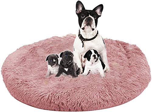 Flauschige Gemütlichem Haustierbett, XL Rundes Plüsch Katzenbett, Rutschfest, Dauerhaft Hundebett, Tragbare Warme Weiche Bequeme Hundehütte, Doughnut-Form Große Hund Bett-90cm/100cm/110cm/130cm von Shadowin