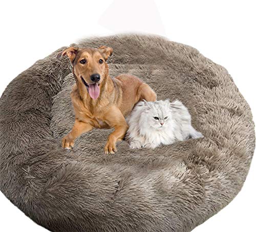 Gemütlichem PP Baumwolle Haustierbett, Warm Umweltfreundlich Hundesofa, XXL Donut-Kuschelnest, Hautfreundlich, Atmungsaktiv, Warmes Flauschige Weiches Plüsch Tierbett, Rutschfest, Waschbar Hundebett von Shadowin