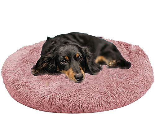 Superweiches Plüsch Hundebett, Deluxe-Haustierbett, für Große bis Mittelgroße Hunde, Leicht zu Reinigen, Bett für Haustiere in Doughnut-Form, Bequem Hochwertiges Haustierbett aus PP Baumwolle von Shadowin