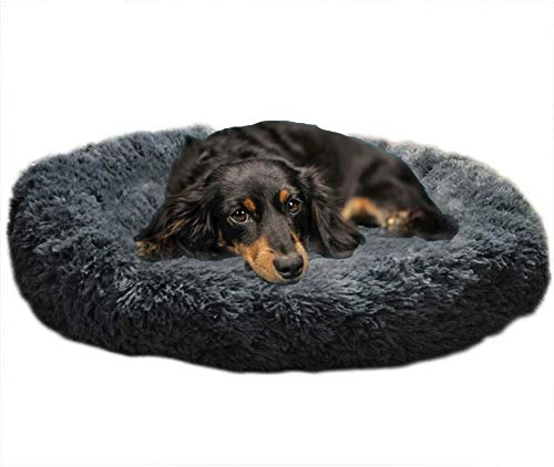 Weich Bequem Haustierbett für Katzen und Hunde, XL Rundes Plüsch Hundebett, Haustierbett in Doughnut-Form, Flauschige Große Hund Bett, Waschbar Rutschfest Haustierbett, Maschinenwaschbar Hundebett von Shadowin