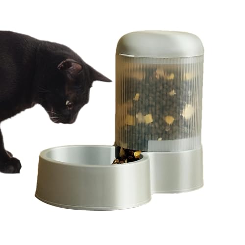 Shaersu Automatische Feeder -Katzen -Trockenfutter, Autodreherkatze Futter,Langkapazität Futtermittelgefütterung Katzenspender - Waschbare Hundschale abnehmbar Haustier Wasserer für Mahlzeiten und von Shaersu