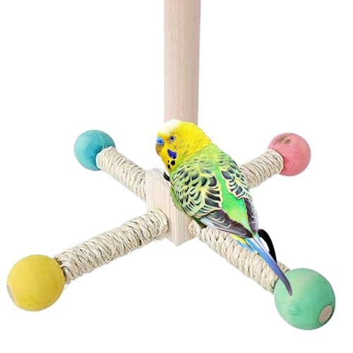 Shaersu Vogel Spielzeug Sitzstange | Vogelspielzeug Mit Holzrad Drehbar,Drehbarer Spielstand Mit Knabberfunktion Für Wellensittiche Nymphensittiche Kanarienvögel Shaersu Vogel Spielzeug Sitzstange | Vogelspielzeug Mit Holzrad Drehbar,Drehbarer Spielstand Mit Knabberfunktion Für Wellensittiche Nymphensittiche Kanarienvögel von Shaersu