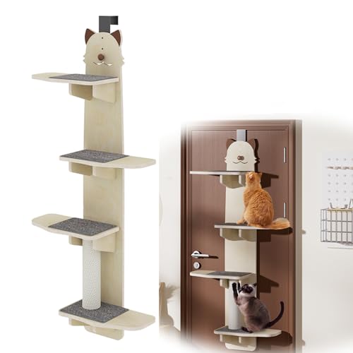 Door Hanging Cat Shelf, Over The Door Cat Climbercat Tree Door Hanger, Cats Door Perch Shelves, Vertical Cat Tree Climber (A, Large) von Shafaja