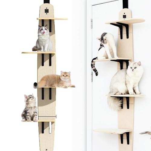 Door Hanging Cat Shelf, Over The Door Cat Climbercat Tree Door Hanger, Cats Door Perch Shelves, Vertical Cat Tree Climber (C, Large) von Shafaja