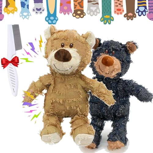 Shafaja Petsboro Robust Bear, 2 Pcs Large Robust Bear Dog Toy, Indestructible Dog Toy, Durable Dog Toys for Aggressive Chewers (Robust Bear - C) von Shafaja